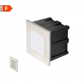 Lampo SPQLEDPBN Segnapasso Quadrato 1,5W LED Luce Naturale, IP65, 75 Lumen, Finiture Acciaio Satinato