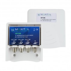 Maxital SF3B Partitore da palo Induttivo 3 Uscite, 5-2400 MHz, Terrestre e satellitare, Attenuazione 7,5 dB