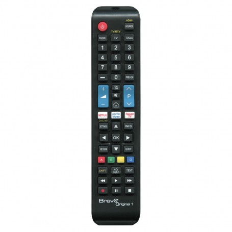 Telecomando Samsung Universale Smart TV Bravo Original 1, Pronto all'uso, Già programmato, Batterie AAA, Nero