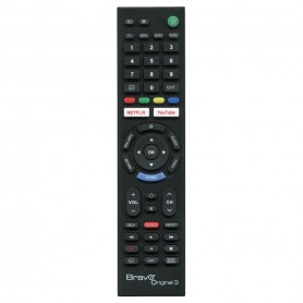 Telecomando Sony Universale Smart TV Bravo Original 3, Pronto all'uso, Già programmato, Batterie AAA, Nero