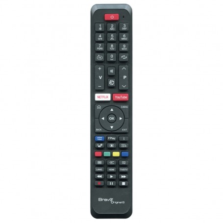 Telecomando Telefunken TV Universale Bravo Brand 6 90202052, Funzioni Smart TV, Pronto all'uso, Senza programmazione, Nero