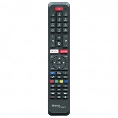 Telecomando Telefunken Universale Smart TV Bravo Original 6, Pronto all'uso, Già programmato, Batterie AAA, Nero