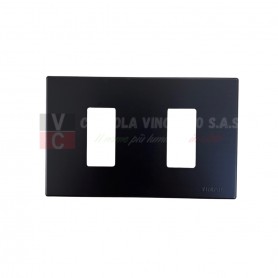 Vimar 08635.N Serie 22 Placca Nera 1 Posto per apparecchi Serie 8000, Alluminio Oxiver, MADE IN ITALY