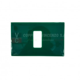 Vimar 8635/B/10 Serie 24 Placca Verde Lucido 1 Posto per Serie 8000, MADE IN ITALY