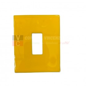 Vimar 8605/B/02 Serie 23 Placca Giallo Lucido Lucido 1 Posto per Serie 8000, MADE IN ITALY