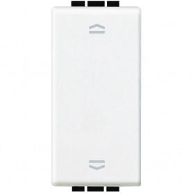 Bticino Living Light N4037 Doppio pulsante interbloccato con frecce, 10A, Bianco, Serie civili, MADE IN ITALY