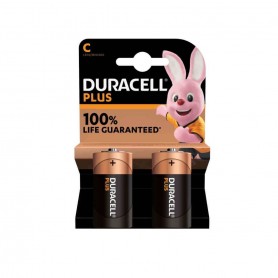 Batterie alcaline C Mezze Torce Duracell Plus MN1400, Blister 2 pezzi, Lunga durata, Uso quotidiano: Coppolav.it