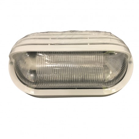 Lampada per esterno da parete Bianca Mezza palpebra IP44 Lampo Lighting E095BI, 1 E27, Diffusore in plastica, MADE IN ITALY