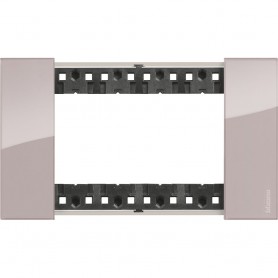 Bticino Living Now KA4804DM Placca Aura 4 Moduli, Materiale plastico, Serie Civili, MADE IN ITALY