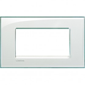 Placca Quadra Bticino Living Light LNA4803KA Acquamarina, 3 Moduli, Tecnopolimero, MADE IN ITALY