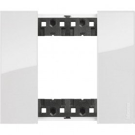 Bticino Living Now KA4802DW Placca Ghiaccio 2 Moduli, Plastica Bimaterica, MADE IN ITALY