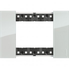 Bticino Living Now KA4803DA Placca Sky 3 Moduli, Plastica Bimaterica, MADE IN ITALY