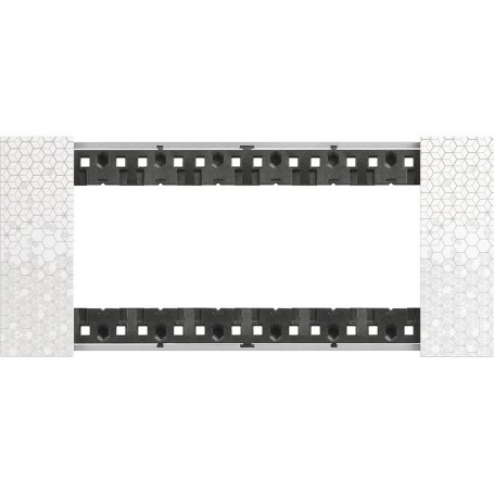 Bticino Living Now KA4806MW Placca Pixel 6 Moduli, Realizzata in plastica, MADE IN ITALY