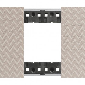 Bticino Living Now KA4802MM Placca Optic 2 Moduli, Realizzata in plastica, MADE IN ITALY