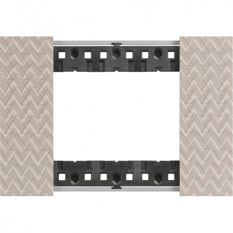 Bticino Living Now KA4802MM Placca Optic 2 Moduli, Realizzata in plastica, MADE IN ITALY