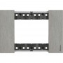 Bticino Living Now KA4803ZG Placca Acciaio 3 Moduli, Realizzata in Zama, MADE IN ITALY