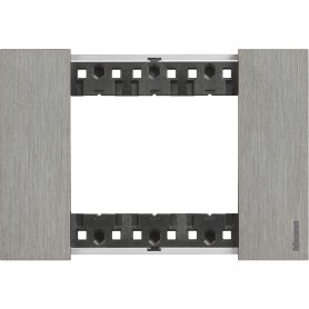 Bticino Living Now KA4803ZG Placca Acciaio 3 Moduli, Realizzata in Zama, MADE IN ITALY