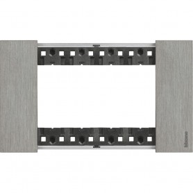 Bticino Living Now KA4803ZG Placca Acciaio 3 Moduli, Realizzata in Zama, MADE IN ITALY