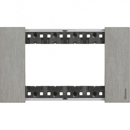 Bticino Living Now KA4803ZG Placca Acciaio 3 Moduli, Realizzata in Zama, MADE IN ITALY