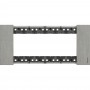 Bticino Living Now KA4804ZG Placca Acciaio 4 Moduli, Realizzata in Zama, MADE IN ITALY