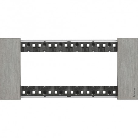 Bticino Living Now KA4804ZG Placca Acciaio 4 Moduli, Realizzata in Zama, MADE IN ITALY