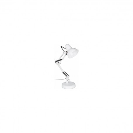 MED 407-B Lampada da scrivania orientabile, 1 E27, Bianca, Diffusore e base in metallo