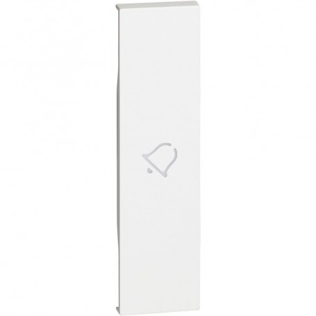 Cover Bticino Living Now KW01D con simbolo campanello, Bianca, 1 Posto, Illuminabile
