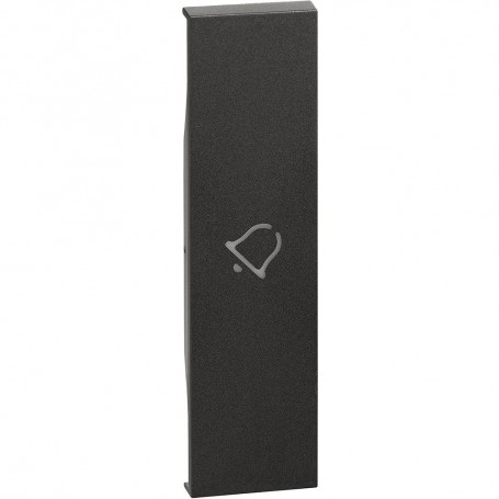 Cover Bticino Living Now KG01D con simbolo campanello, Nera, 1 Posto, Illuminabile