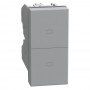 Bticino Matix Go JG4036 Pulsante Doppio, Grigio, Non Interbloccato, Non Illuminabile, 10A, 1P (NO) + 1P (NO), 1 Modulo