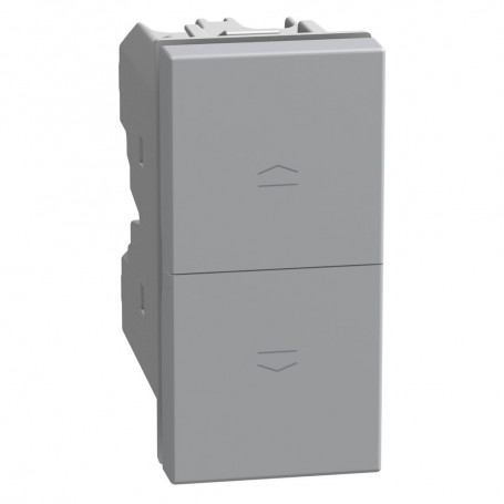 Bticino Matix Go JG4036 Pulsante Doppio, Grigio, Non Interbloccato, Non Illuminabile, 10A, 1P (NO) + 1P (NO), 1 Modulo