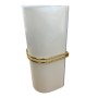 Lampada da parete Vintage Bianca e Oro, 2 E14, Diffusore in vetro, Struttura in metallo, Originale Anni 70/80/90