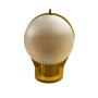 BCM 2037/L Applique con base frassino e particolari oro Lucido, Sfera in vetro trasparente, 1 E27, MADE IN ITALY