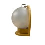 BCM 2037/L Applique con base frassino e particolari oro Lucido, Sfera in vetro trasparente, 1 E27, MADE IN ITALY