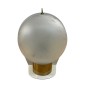 BCM 2037/F Applique Bianco con particolari Oro Lucido, Sfera in vetro trasparente, 1 E27, MADE IN ITALY, Vintage