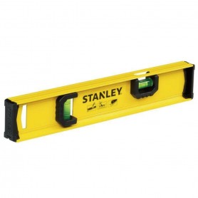 Stanley 0-42-072 Livella 30 cm con 2 Bolle a 90 e 180 gradi, Profilo liscio, Estremità rivestite in gomma, Gialla