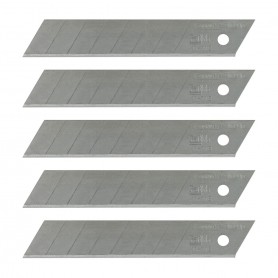 Stanley 0-11-718 Lama 18 mm a spezzare per cutter, Confezione 5 pezzi, Materiale durevole, Otto elementi a rottura