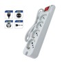 MED 7005B Multipresa 5 Prese Bipasso Schuko, Interruttore generale, Spina 16A, Bianca, Potenza massima 3500W