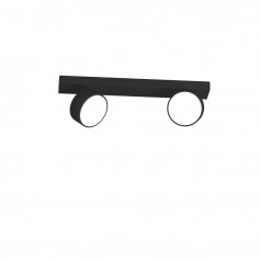 Toplight Edra Barra 2 Spot Neri Orientabili da parete e soffitto, 2 GX53, Struttura in metallo, IP20, Moderno