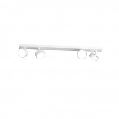 Toplight Edra Barra 4 Spot Bianchi Orientabili da parete e soffitto, 4 GX53, Struttura in metallo, IP20, Moderno
