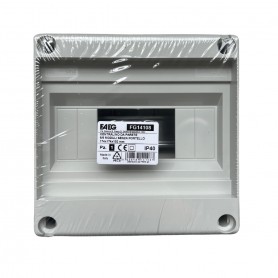 FAEG FG14108 Centralino da parete 4-8 Moduli DIN con barra in metallo, IP40, Senza portello, Grigio RAL 7035, Tecnopolimero