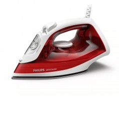 Philips DST2010/40 Ferro da stiro con piastra antiaderente, Sistema Anti calcare Calc-Clean, 2000W, Vapore fino a 25g/min, Rosso