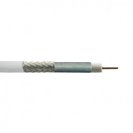 Maxital K121ECU-150 Cavo TV 5 mm Rame Classe A, Guaina PVC Bianca, Per segnale TV e Satellitare