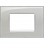 Bticino Living Light LNA4803KG Placca Quadra Grigio Ghiaccio, 3 moduli, Tecnopolimero, MADE IN ITALY
