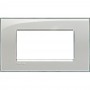 Bticino Living Light LNA4804KG Placca Quadra Grigio Ghiaccio, 4 moduli, Tecnopolimero, MADE IN ITALY