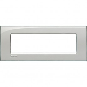 Bticino Living Light LNA4807KG Placca Quadra Grigio Ghiaccio, 7 moduli, Tecnopolimero, MADE IN ITALY