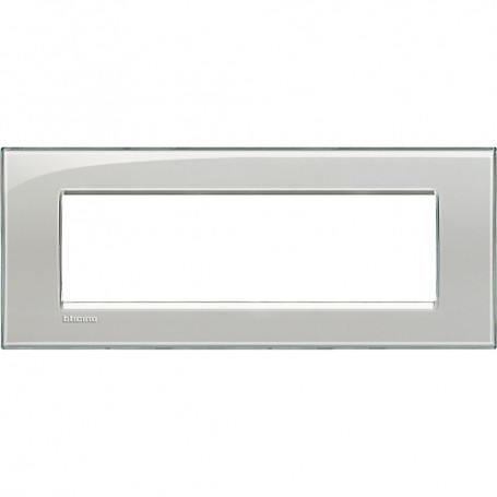 Bticino Living Light LNA4804KG Placca Quadra Grigio Ghiaccio, 4 moduli, Tecnopolimero, MADE IN ITALY