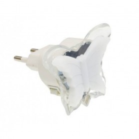 Farfalla Lampada Notturna a LED con interruttore, Luce fredda, 3 LED, Luce continua, Struttura in ABS