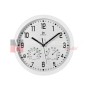 Lowell 14944 Orologio da parete con Igrometro e termometro, Bianco, Cassa in ABS con vetro, Diametro 30 cm