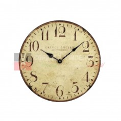 Lowell 21410 Orologio da parete con decoro antichizzato Vintage, Cassa in MDF, Diametro 34 cm