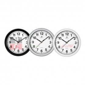 Lowell 00710 Orologio da parete colorato con sfondo bianco, Movimento silenzioso, Cassa in ABS, Numeri neri, Diametro 26 cm